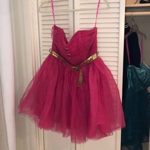 Betsey Johnson POW POOF Dress Fuschia